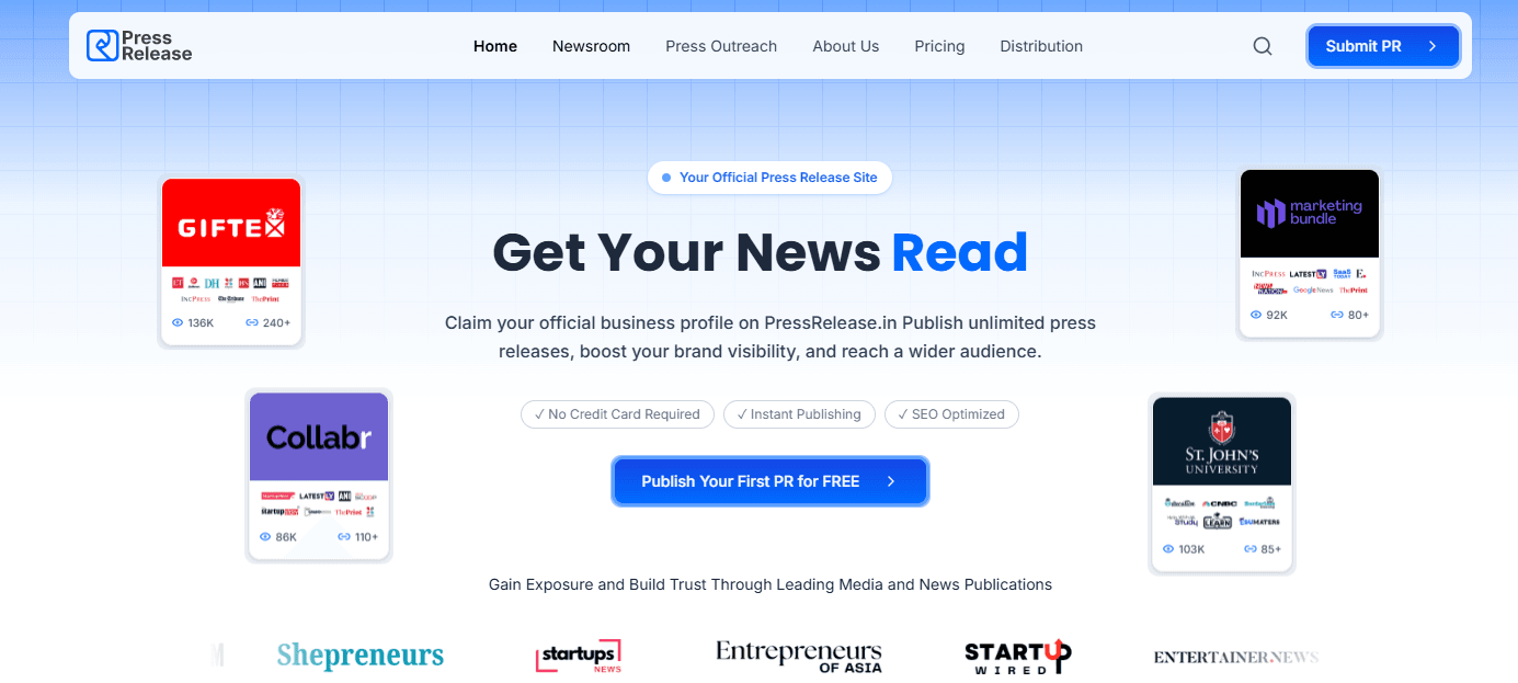 Logo for PressRelease website