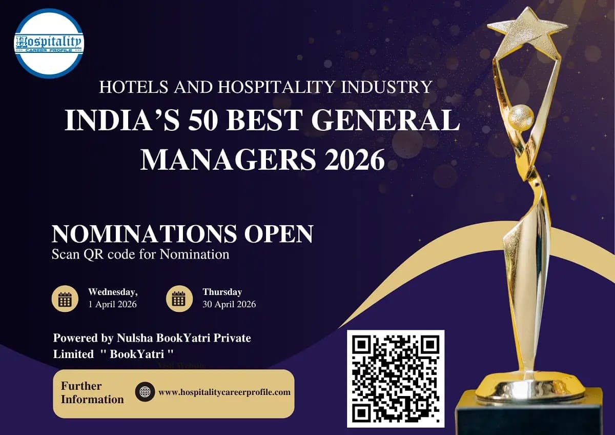 Nominations open : India’s 50 Best General Managers 2026 Opens for Hospitality Industry Leaders